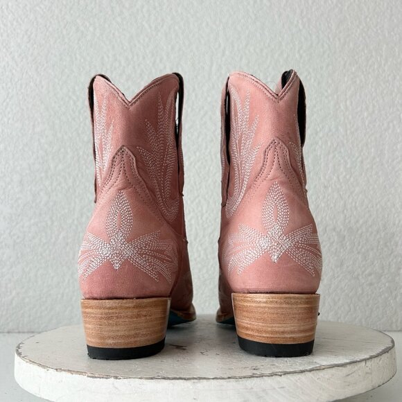 Lane LEXINGTON Womens Cowboy Bootie 8 Pink Western Cowgirl Short Ankle Boots - Picture 3 of 11